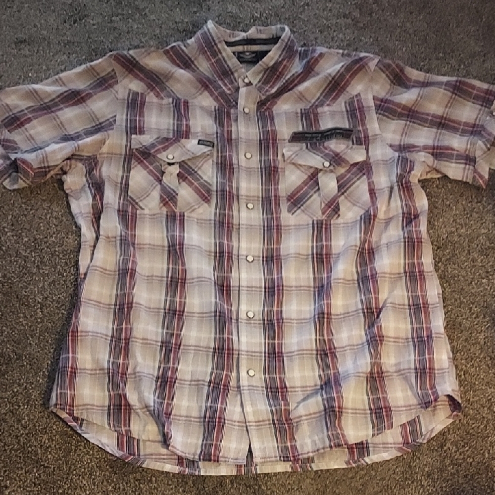 Harley-Davidson Multicolor Plaid Button-Down Shirt